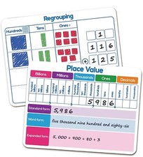 Dry Erase Place Value Whiteboard,9" X 12" Double Sided Dry Erase Boards for Kids