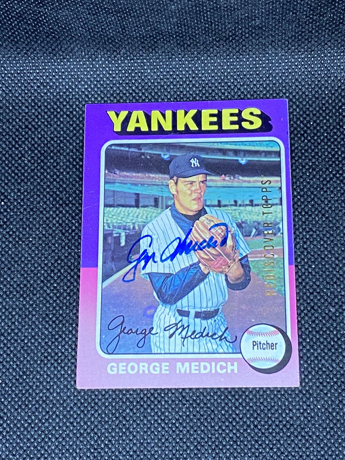 George Doc Medich 1975 Topps #428 Rediscover Yankees Signed Autographed Card
