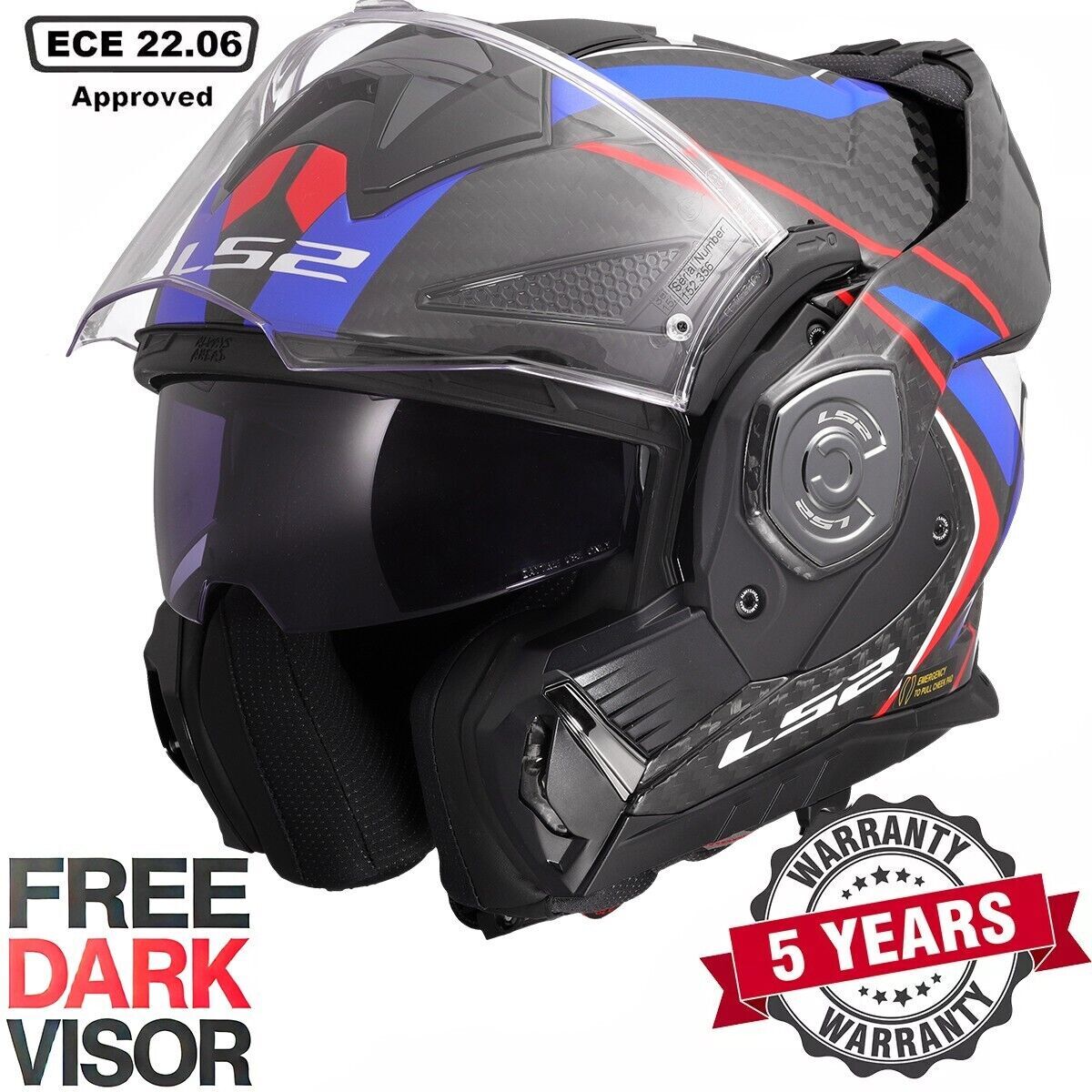 LS2 FF901 ADVANT X CARBON FIBRE MODULAR FLIP MOTORCYCLE HELMET