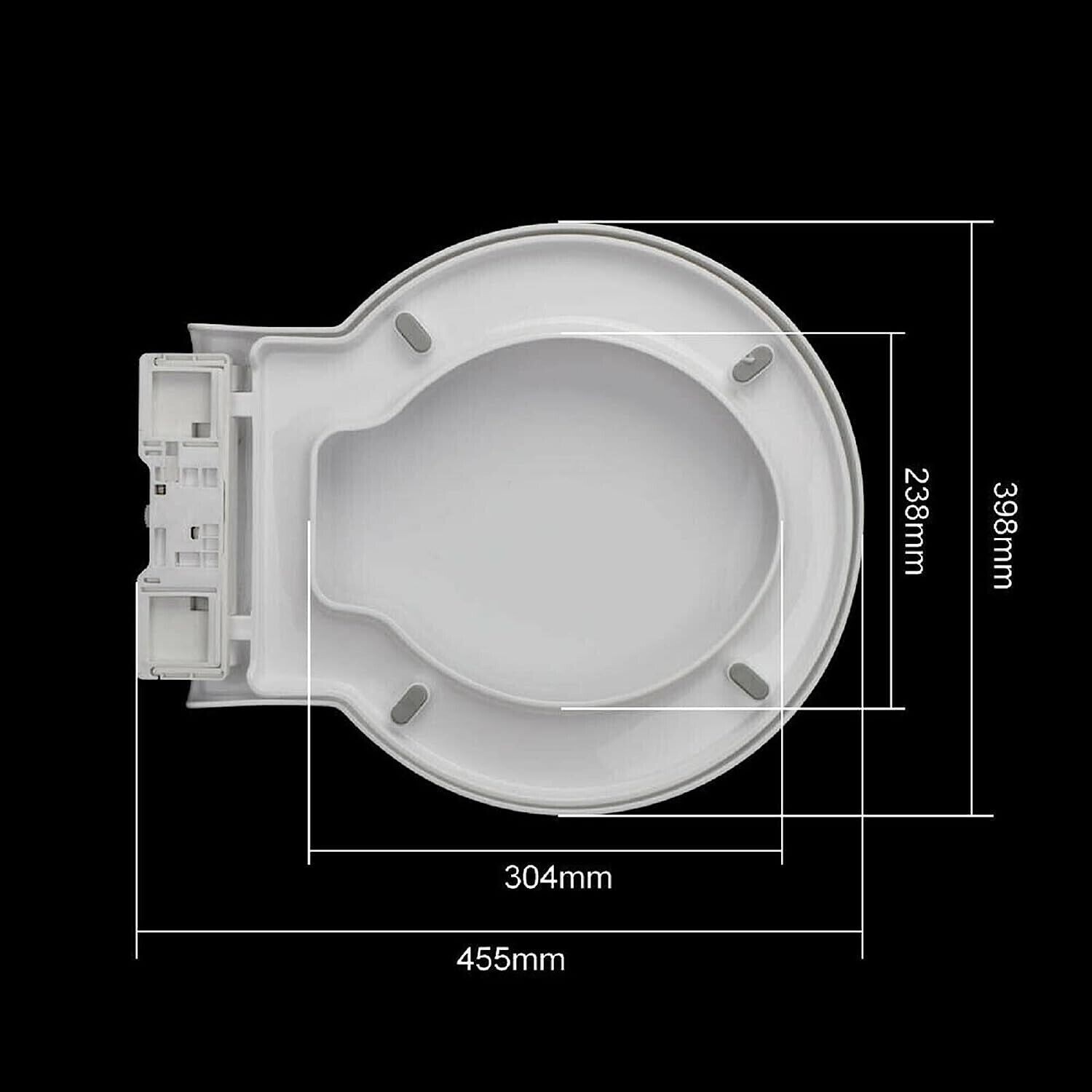 Euroshowers Round Soft Close Toilet Seat 400x420 mm, White (87360