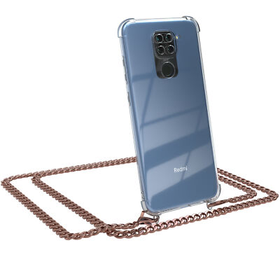 Für Xiaomi Redmi Note 9 / Redmi 10X 4G Handyhülle Umhängen Kordel Kette Rose