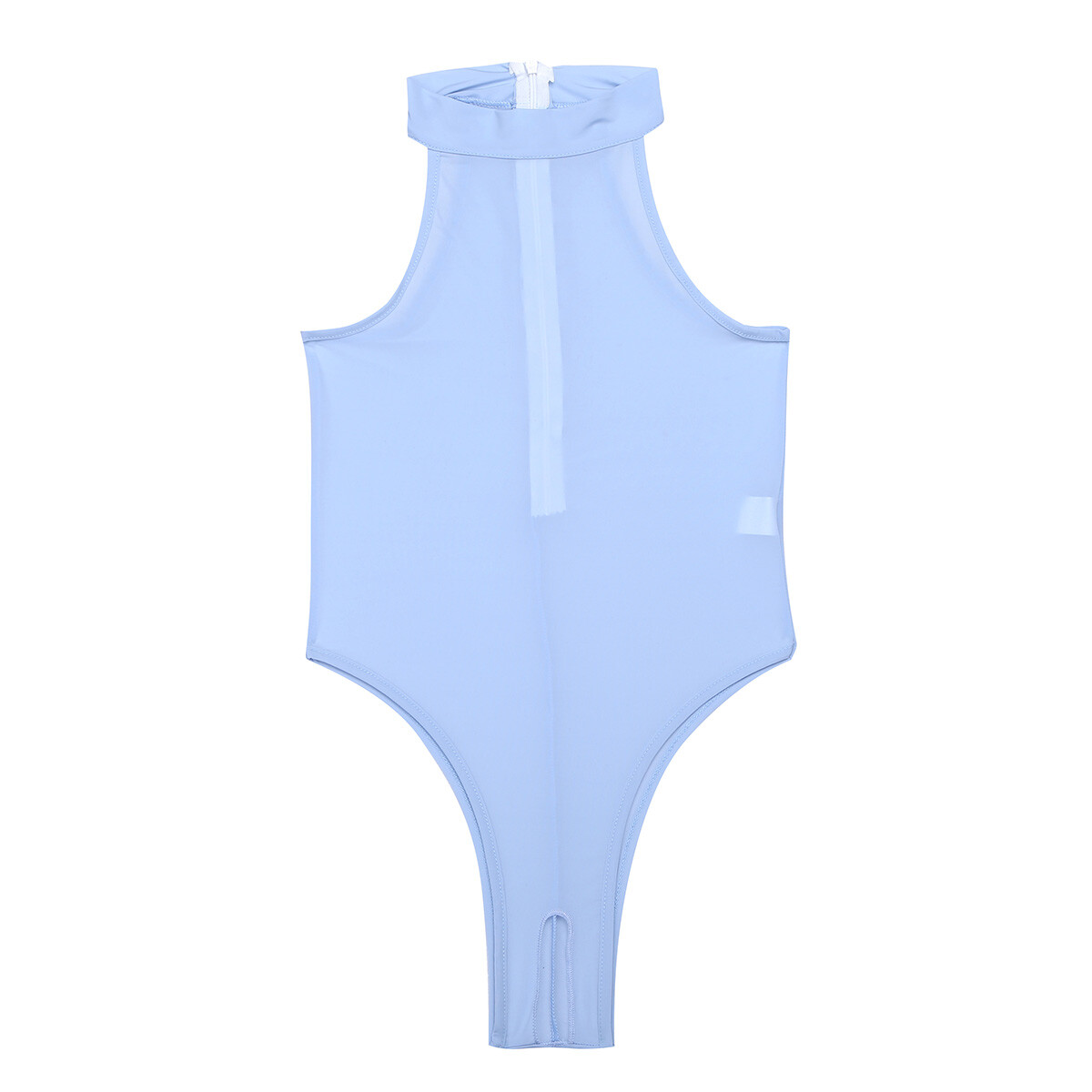 SEBOWEL Women's Mesh See-Through Jumpsuit Bodysuit - Long Sleeve Stretch Leotard, Clubwear