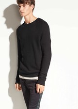 M290 NWT VINCE DIAGONAL STITCH COTTON MEN CREWNECK SWEATER SIZE XS, S, L 275