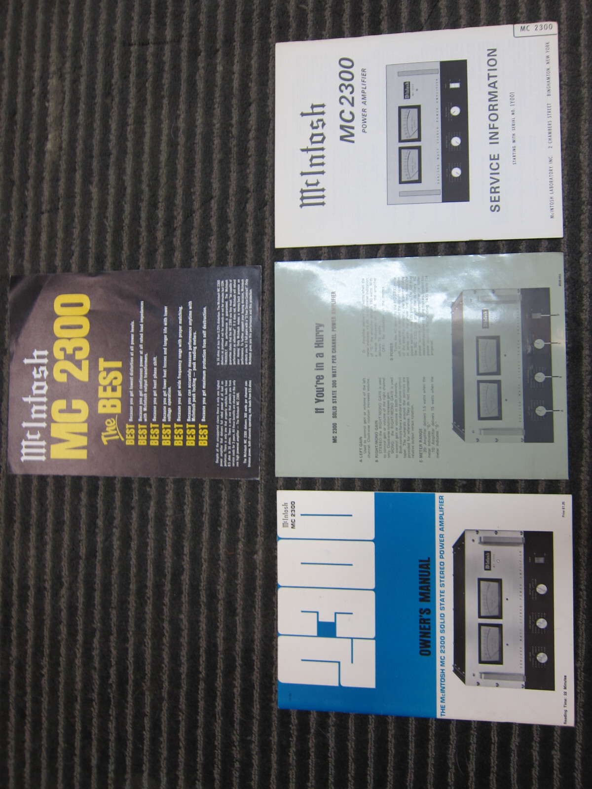 Vintage McIntosh C32 Owners Manual,Service Info/Bulletins,Glossy Pic, NICE USA