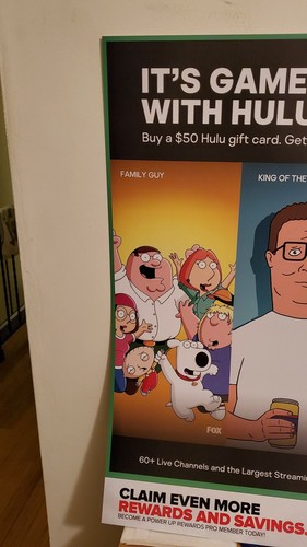Family Guy King Of The Hill POSTER HuLu Promotional Store Display 28"x22" - Picture 4 of 5