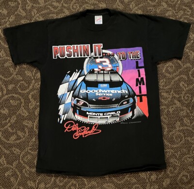 Men s 90 s DALE EARNHARDT Pushin It To The Limit Double Sided Graphic T-Shirt L