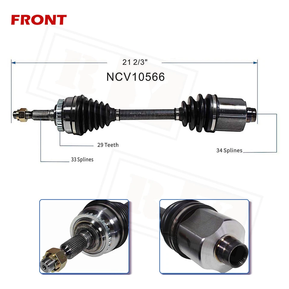 Eje delantero CV para 00-05 Saturn L100 L200 L300 LS LS2 LW1 LW2 LW200 LW300 Foto 2 de 4