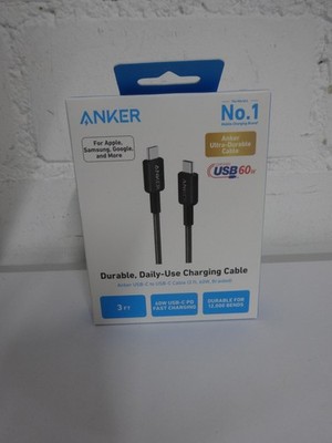 Anker 322 USB-C zu USB-C Kabel 0,9m (3ft) geflochten 60W Max Charging NEU + OVP