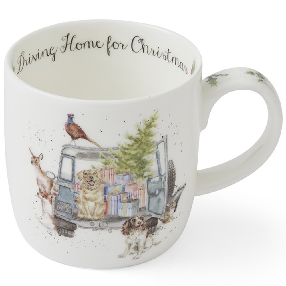 Wrendale Designs Royal Worcester Driving Home for Christmas Mug 310ml Festive