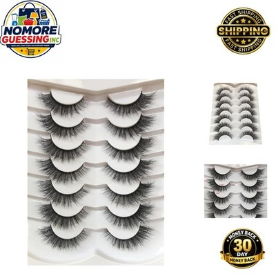Natural Look 8D Cat Eye Faux Mink Lashes, 7 Pairs for Daily Elegance