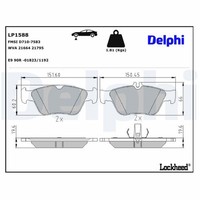 Delphi Bremsbelagsatz, Scheibenbremse LP1588 FüR MERCEDES-BENZ
