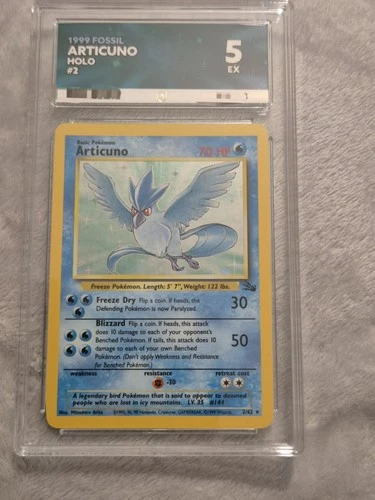 Articuno Fossil Holo Rare Card 2/62 Ace 5