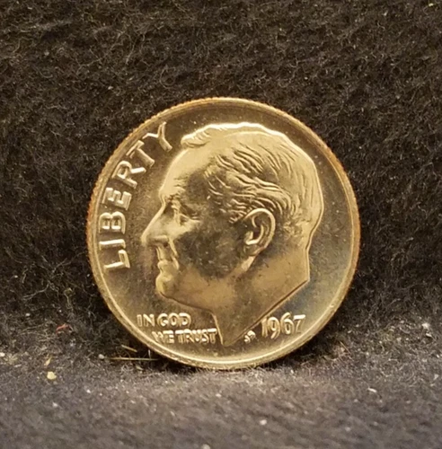 1967-P United States 10 cents - Roosevelt dime, UNC, KM-195a (US2)