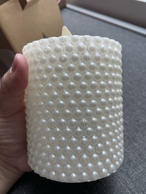 Luminara White Battery-Operated Candle Wax Unscented Round Decorative Pillar