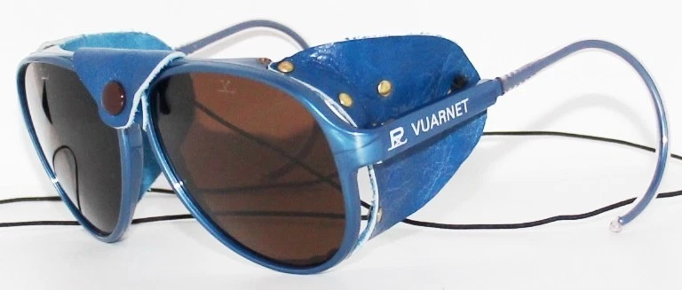 500 $ Gafas de sol Vuarnet 430 Glacier Azul Gancho con cable PX5000 Lente marrón mineral Foto 3 de 4