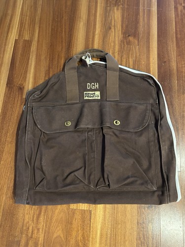 Vintage Square Rigger Garment Carrier Zip Up Bag Brown Heavy Canvas Lands End