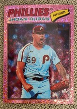 2026 Topps Heritage Jhoan Duran #14 Chrome Pink Sparkle Refractor Phillies 