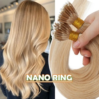 200S Thick Nano Ring Tip 100% Human Remy Hair Extensions Highlights Full Head