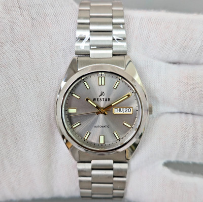 Westar 80017STN207 Automatic Silver Dial With Seiko Movement 38mm New Mens Watch