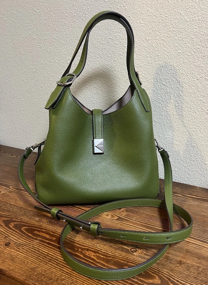 Kate Spade Pebble Leather DECO Medium Crossbody Tote- Green