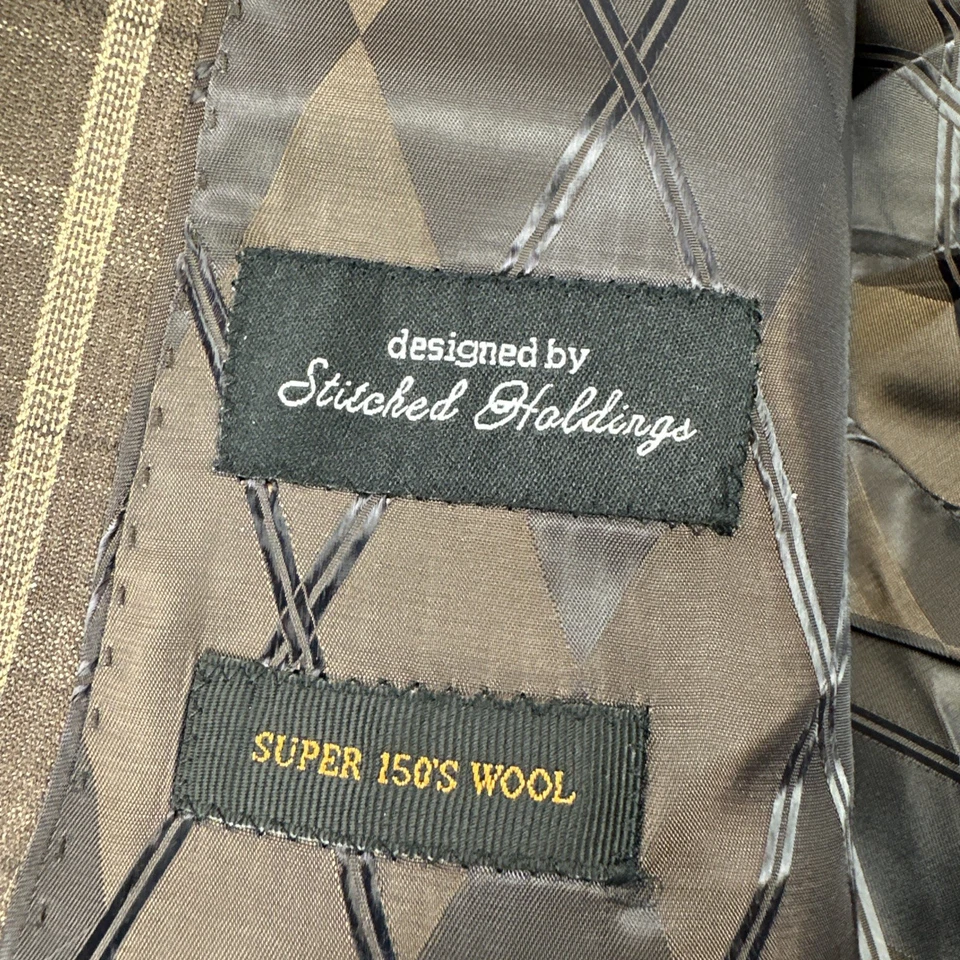 Blazer Steven Land Super 150s Hombre 50L Marrón Cuadros Doble Ventilación Chaqueta Deportiva Foto 2 de 4