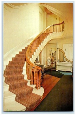 Sag Harbor NY, Suffolk County Whaling Museum Interior Staircase Vintage Postcard