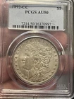 1892-cc Morgan Silver dollar, PCGS AU50