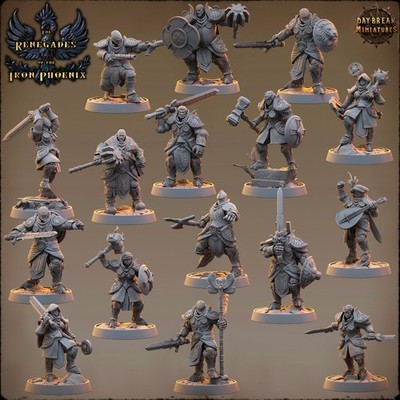 Daybreak Miniatures Resin Komplett Set Tabletop TTRPG D&D Gefallene Ritter Ultra