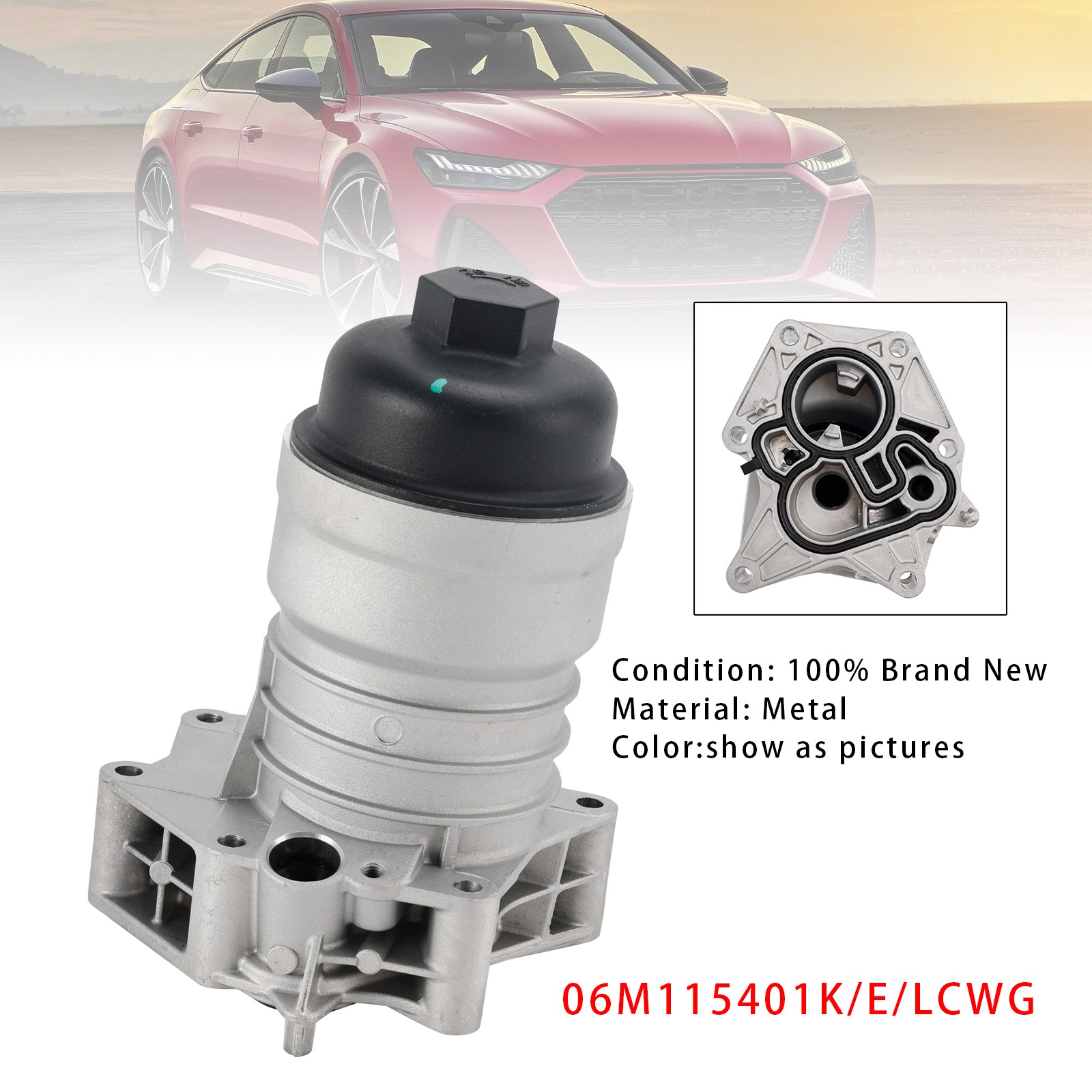 Housing Oil Cooler For Vw Audi S4 S5 A6 A7 Sq5