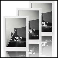 Bilderrahmen Set 3Er Collage Weiß MDF Mit Acrylglas FüR Fotodisplay A4 21X30Cm