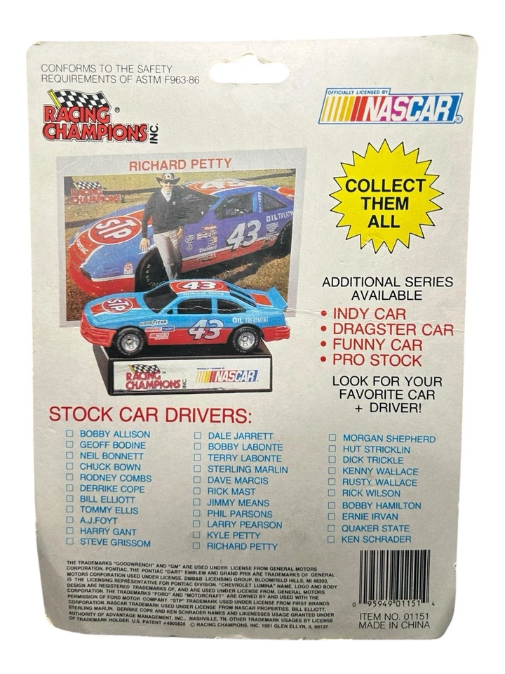 Racing Champions StockCar Kyle Petty Die Cast con tarjeta de coleccionista y soporte de exhibición Foto 2 de 3