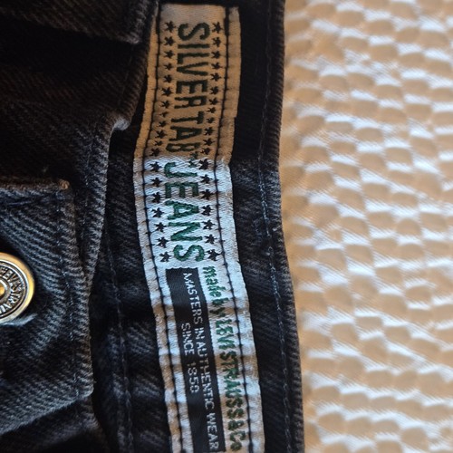 1990's LEVIS SILVER TAB RELAXED FIT Black JEANS 36x32 VINTAGE. Made in USA - Picture 4 of 13