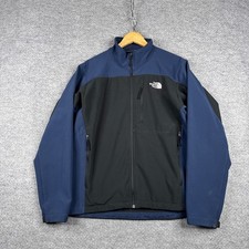 The North Face Jacket Mens Medium M Black Blue Apex Bionic Windwall Soft Shell