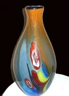 Vintage Murano Hand Blown Italian Art Glass Vase 13 in Tall Millaflori