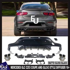 DIFFUSORE POSTERIORE E TUBI NERI PER MERCEDES GLC C253 COUPE AMG GLC43 STYLE 2016+