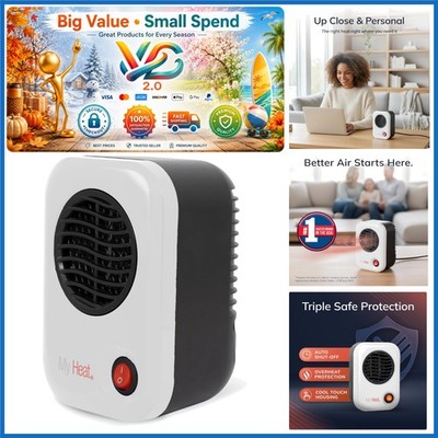 MyHeat Personal Space Heater Compact White 200W Energy Efficient