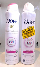 Dove Advanced Care Dry Spray Antiperspirant Invisible Clear Finish 3.8 oz 2-LOT