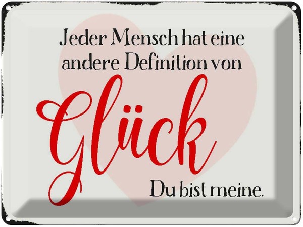 Blechschild 30X40 Cm Jeder Mensch GlüCk Du Bist Meine Spruch Zitat Deko Geschenk-image
