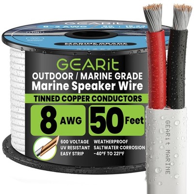 GEARit 8 Gauge Electrical Wire Cable,8 AWG 50 Ft Landscape Wire,Marine Grade ...