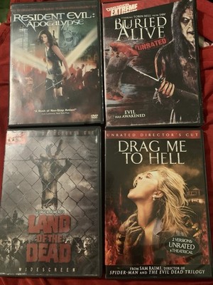 4 Horror Movie DVDs *Resident Evil Land Of The Dead Buried Alive Drag Me To Hell