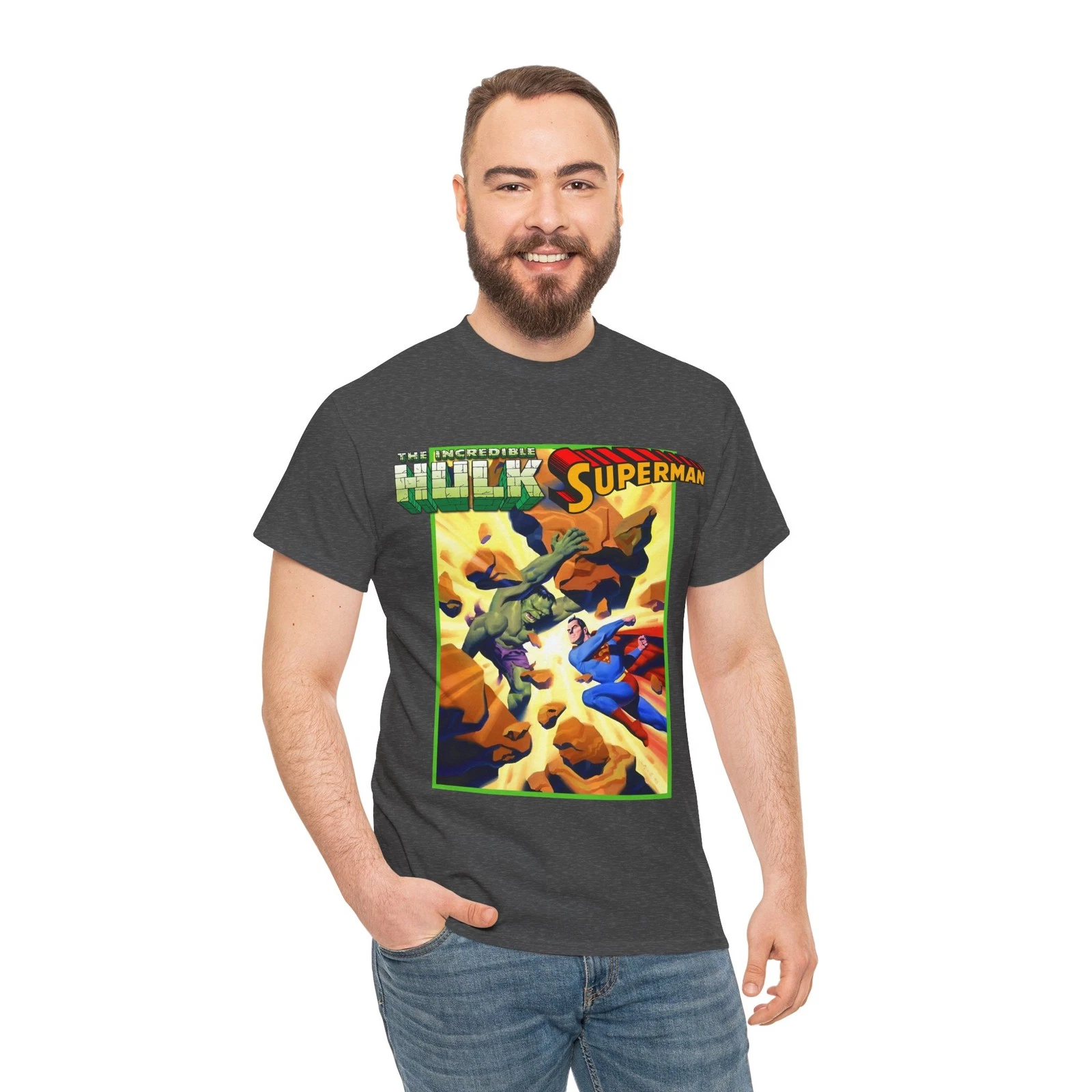 Hulk Vs Superman T-Shirt - Steve Rude Art - DC Comics & Marvel 90s Crossover