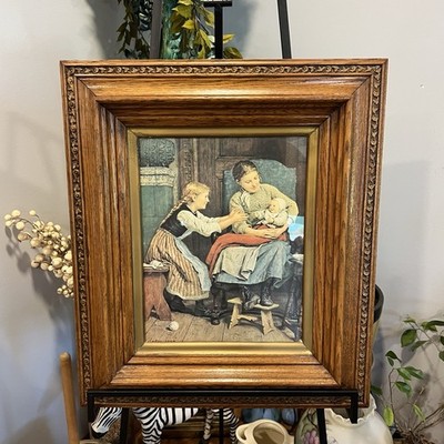 Albert Anker  The First Smile  Vintage Framed Print   Le Premier Sourire 