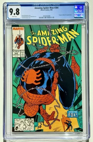 AMAZING SPIDER-MAN 304 * CGC 9.8 * Prowler & Black Fox * MCFARLANE 1988 NM+