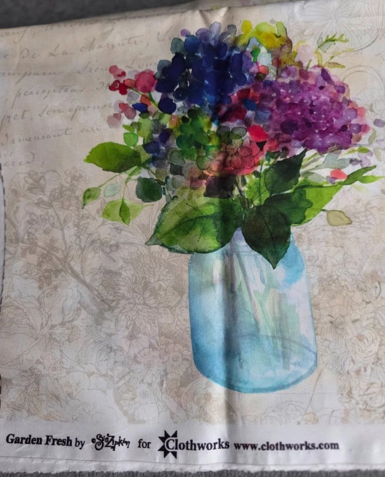 Panel Clothworks "Garden Fresh" de Sue Zipkin acolchado 24x44 - 1/2 yarda de tela Foto 3 de 4