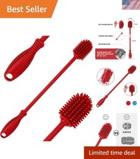 Silicone Bottle Cleaning Brush with Long Handle, BPA Free 12.5" Water Bottle ...
