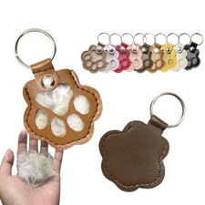 Paw Shaped Keychain for Pet Hair Handmade Cat Hair Storage Holder JQ