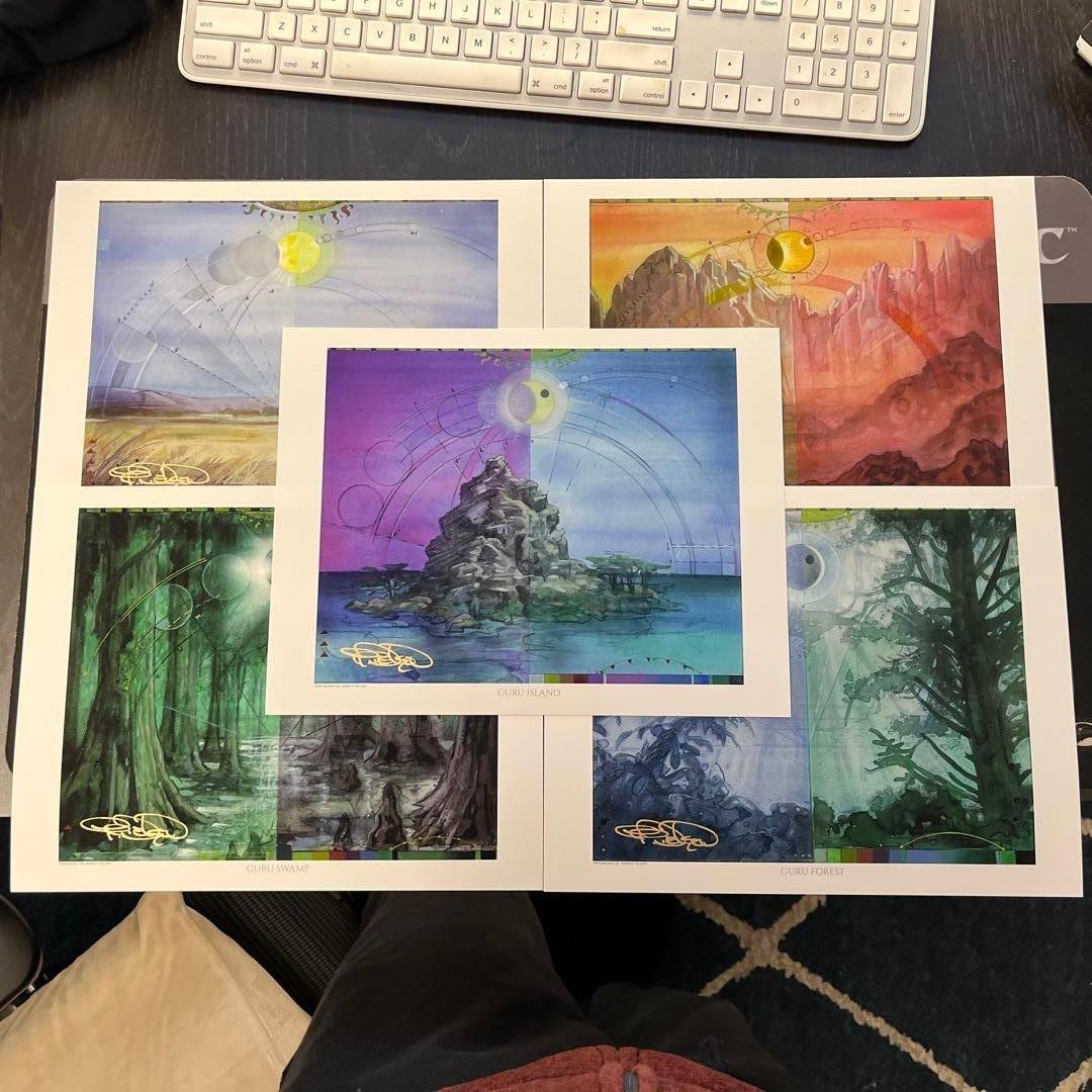 MTG Guru Land Art Prints by Terese Nielsen – Set of 5 Signed