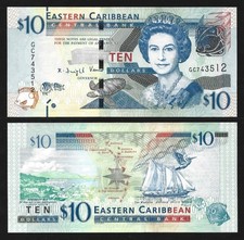 CARIBBEAN STATES - EASTERN CARIBBEAN $10 Dollars 2015 SC / UNC