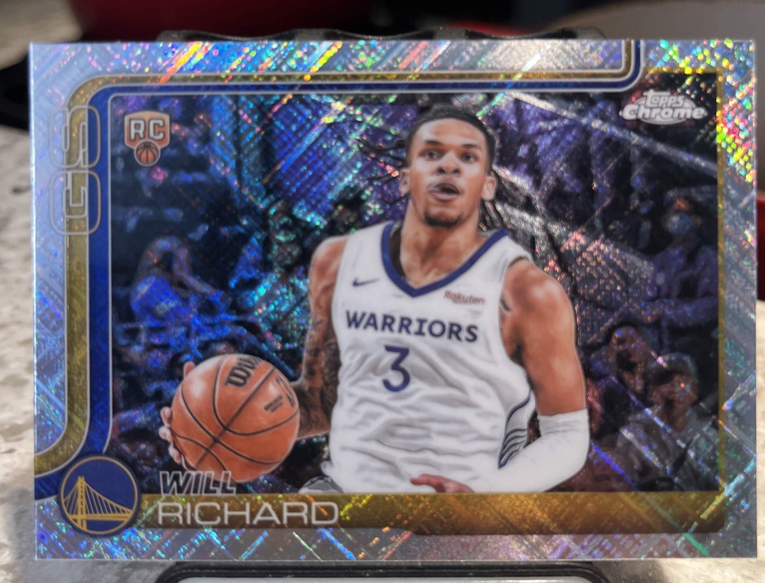 2025 Topps Chrome Will Richard SKYLIGHT Refractor RC #287 Golden State Warriors