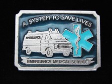 OB03126 NOS VINTAGE 1980s  EMERGENCY MEDICAL SERVICE  EMT BELT BUCKLE